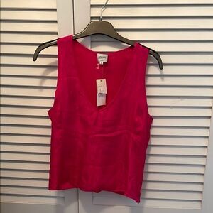 Giorgio Armani Crop Tank Top side zipper silk/lining  size 6